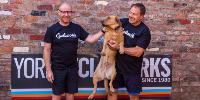Jon Fraz and Alan the shop dog 1 How e-bikes are changing the face of independent bike shops