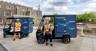 New electic cargo bikes in front of Norwich Guildhall. Photography by UNP scaled e1723049443432 Amazon begins e-cargo bike deliveries in Norwich
