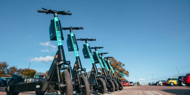 TIER E Scooter Parking scaled 2048x1364 1 Tier raises $60 million in asset-backed financing from Goldman Sachs to fuel e-scooter fleet expansion